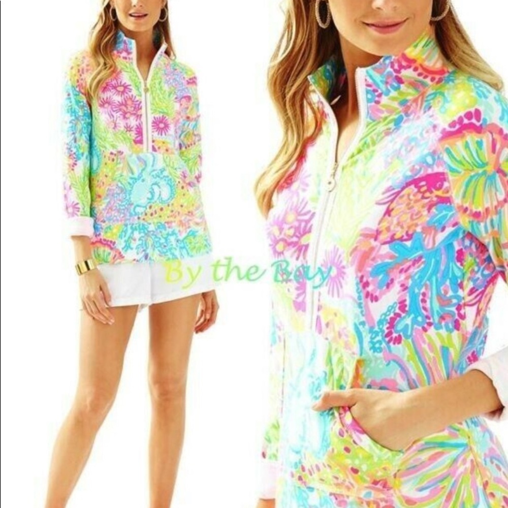 💥Lilly Pulitzer NEW LOVERS CORAL Skipper Popover - Picture 2 of 10